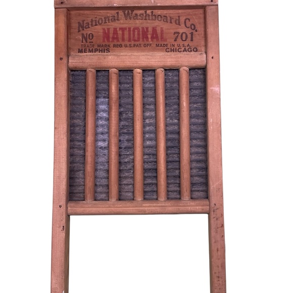 Vintage 1920s wooden National Washboard Company number 701 USA Memphis/Chicago